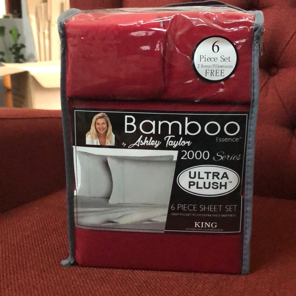 Bamboo Sheets 6 pc set Dark Red NWT
